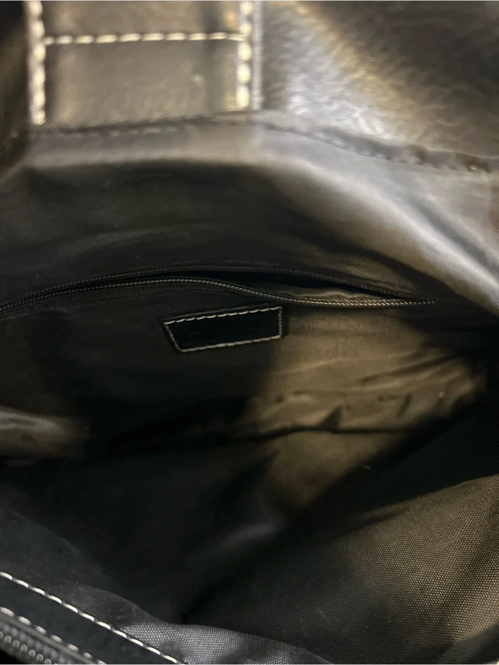 B.O.C. Born Concept Black Vinyl Tote Shoulder Bag Contrast Stitch Buckle